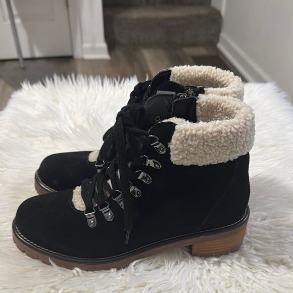 Blondo Waterproof Women's Black Suede Boots with Shearling Lining - Picture 2 of 11